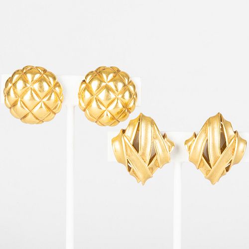 Group of Four 18k Gold Earclips