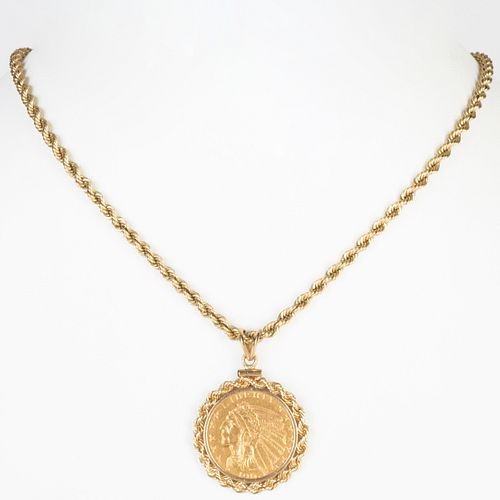 1916 $5 Gold Coin Pendant