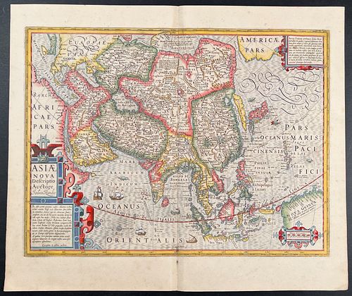 Mercator & Hondius, Folio, pub. 1623 - Map of Asia with Part of Africa, Europe, America, and New Guinea