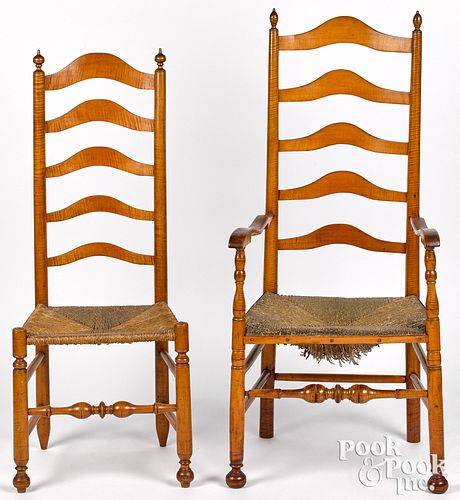 Delaware Valley ladderback armchair and side chair