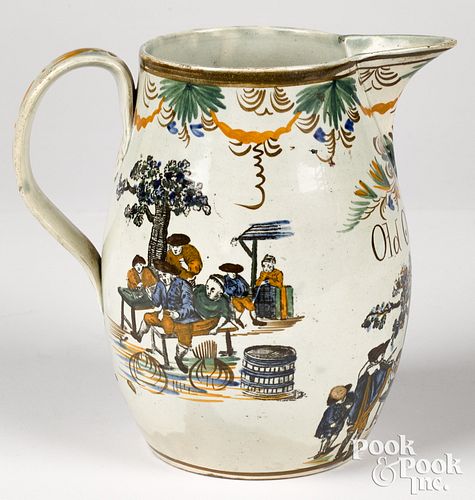 Pearlware pitcher, dated 1809