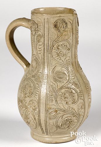 German Westerwald salt glaze stoneware pitcher