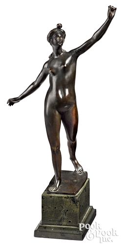 Bronze figure of Diana the huntress, early 20th c.