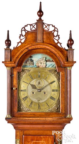 Connecticut Federal cherry tall case clock