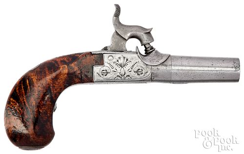 Radcliff & Guignard engraved percussion pistol