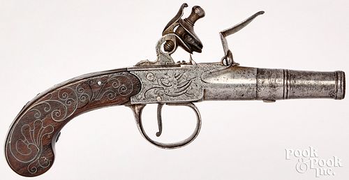 Ketland engraved flintlock pocket pistol