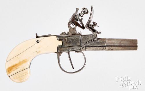 English flintlock pocket pistol