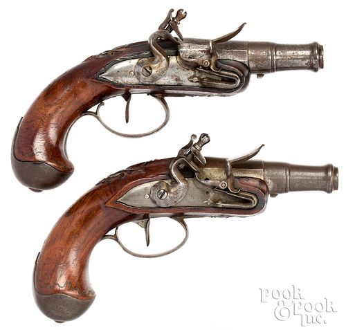 Pair of French flintlock pistols