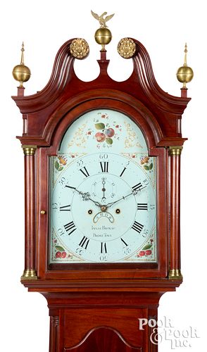 New Jersey Chippendale mahogany tall case clock