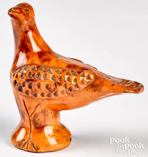 Pennsylvania or Shenandoah Valley redware toy bird