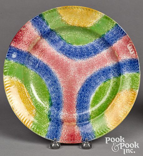 Four-color rainbow spatter festoon plate