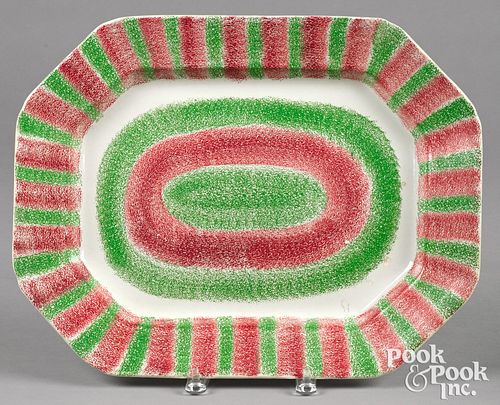 Red and green rainbow spatter platter