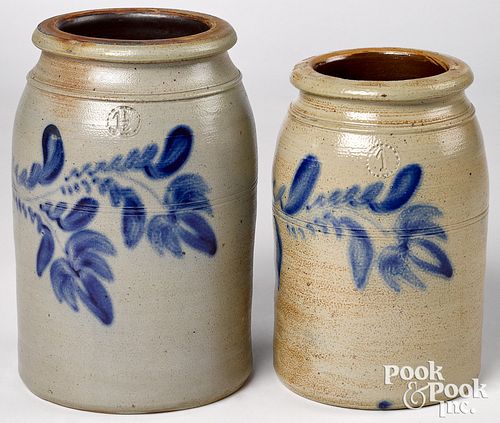 Two Pennsylvania stoneware jars, 19th c.