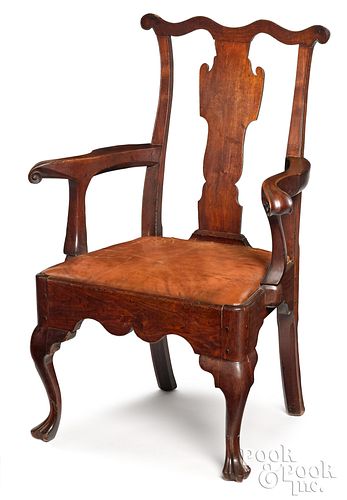 Pennsylvania Queen Anne walnut armchair, ca. 1760.