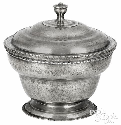 Pewter sugar bowl, attributed to Parks Boyd