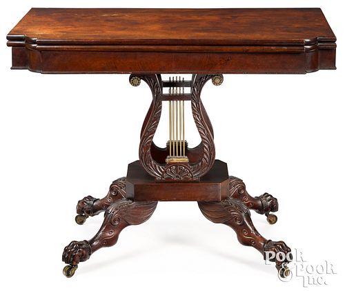 Classical mahogany card table, ca. 1820