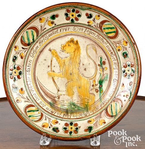 German sgraffito decorated charger