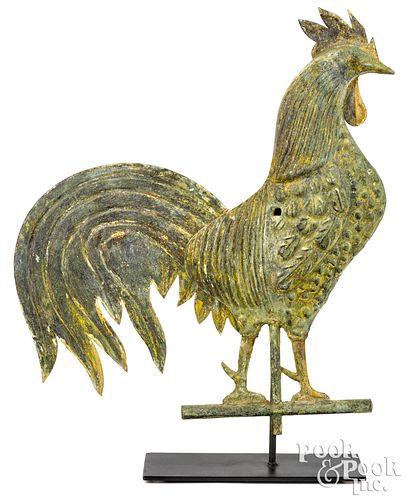 Swell body rooster weathervane, 19th c.,
