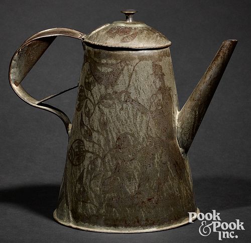 Pennsylvania wrigglework coffee pot, 19th c.