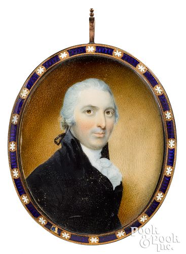 Miniature watercolor portrait of a gentleman