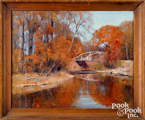 Allen Dean Cochran oil on canvas autumn riverscape