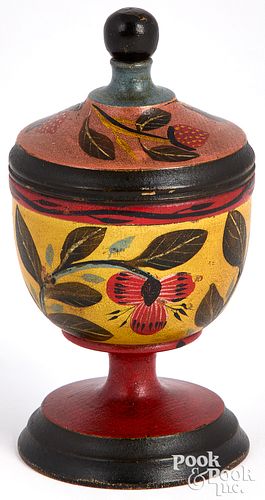 Joseph Lehn painted turned wooden saffron cup
