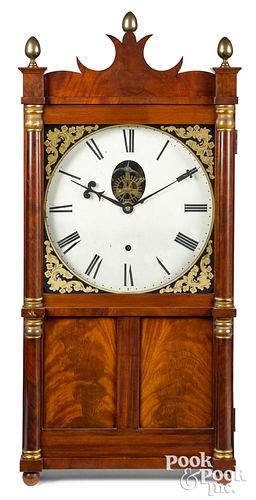 Large Rhode Island mahogany mantel clock