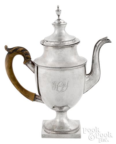 American silver teapot made by Joseph Shoemaker