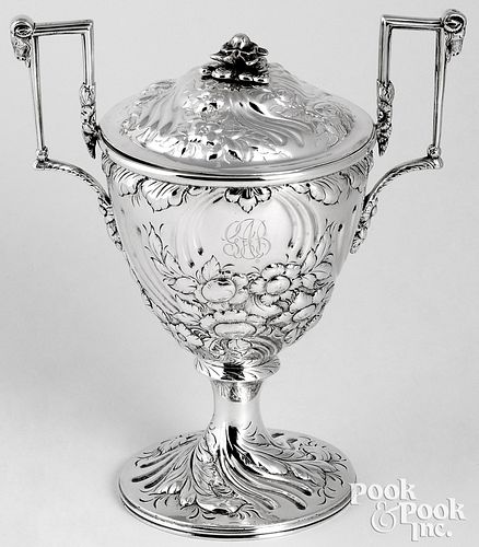 Baltimore coin silver urn and cover, ca. 1830
