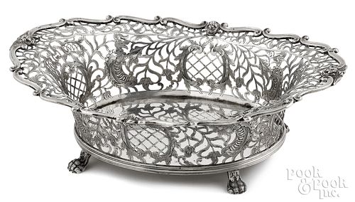Dutch reticulated silver basket, late 19th c.