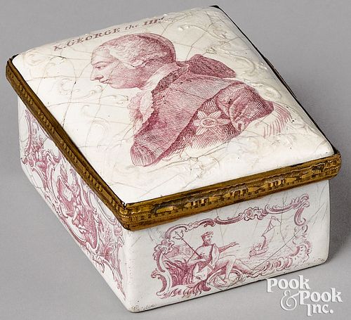 English Bilston enamel box, 18th c.