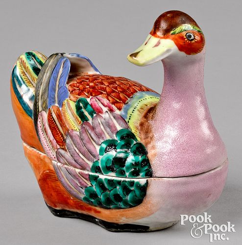 Chinese export porcelain duck tureen, late 18th c.