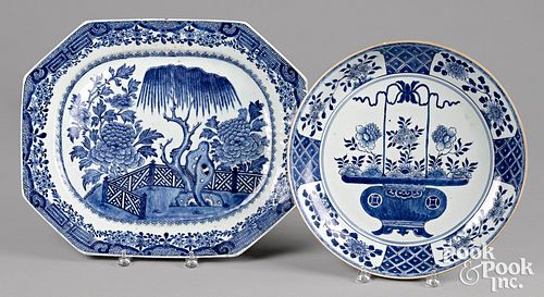 Chinese export porcelain platter and charger