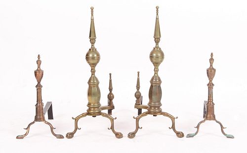 Two Pairs of American Andirons