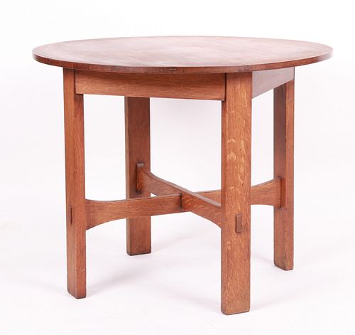 An Oak Library Table Attributed To Stickley