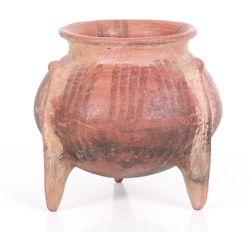 A Pre-Columbian Pottery Tripod Bowl