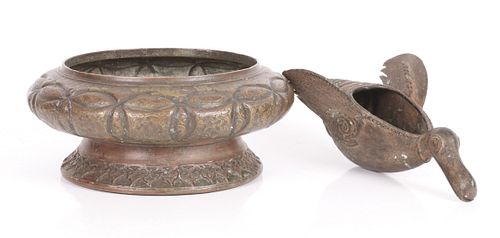 Two Bronze Objects, Southeast Asian, Indo-Persian