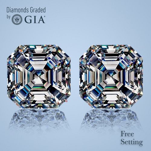 10.02 carat diamond pair Square Emerald cut Diamond GIA Graded 1) 5.01 ct, Color G, VS2 2) 5.01 ct, Color H, VS2. Appraised Value: $876,700 