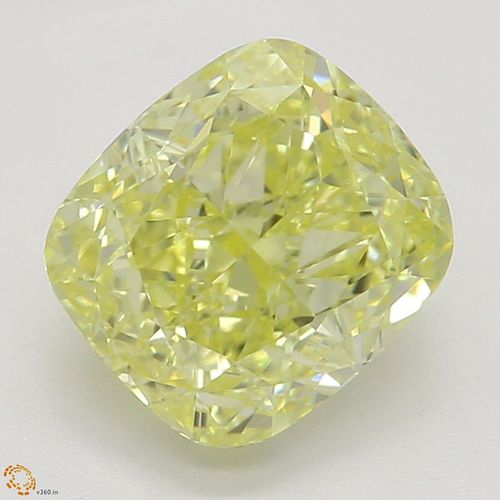 1.30 ct, Natural Fancy Yellow Even Color, VS2, Cushion cut Diamond (GIA Graded), Appraised Value: $20,500 