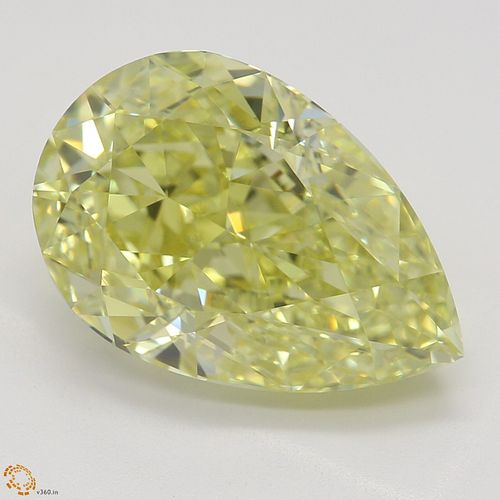 4.30 ct, Natural Fancy Yellow Even Color, VVS1, Pear cut Diamond (GIA Graded), Appraised Value: $214,900 
