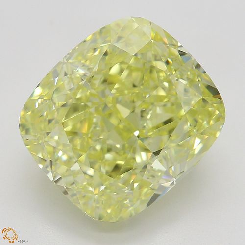 5.33 ct, Natural Fancy Intense Yellow Even Color, VS2, Cushion cut Diamond (GIA Graded), Appraised Value: $319,700 