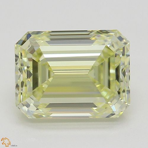 1.51 ct, Natural Fancy Light Yellow Even Color, SI1, Emerald cut Diamond (GIA Graded), Appraised Value: $24,400 