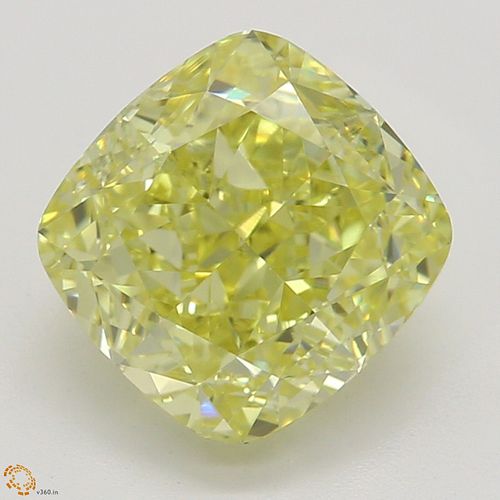 1.70 ct, Natural Fancy Intense Yellow Even Color, VVS1, Cushion cut Diamond (GIA Graded), Appraised Value: $49,400 
