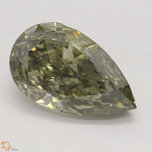 1.50 ct, Natural Fancy Dark Greenish Gray Even Color, SI1, Pear cut Diamond (GIA Graded), Appraised Value: $21,100 