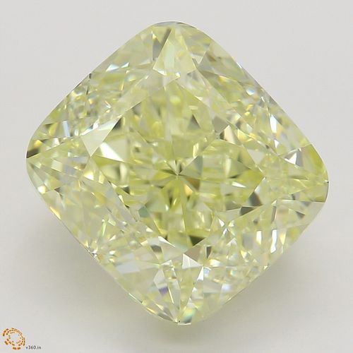 5.01 ct, Natural Fancy Light Yellow Even Color, VVS1, Cushion cut Diamond (GIA Graded), Appraised Value: $155,700 