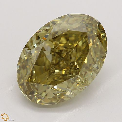 3.62 ct, Natural Fancy Brownish Yellow Even Color, VS2, Oval cut Diamond (GIA Graded), Appraised Value: $41,600 
