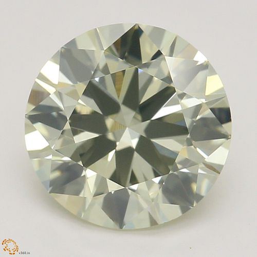 1.50 ct, Natural Fancy Light Greenish Yellow Even Color, VS2, Round cut Diamond (GIA Graded), Appraised Value: $40,700 