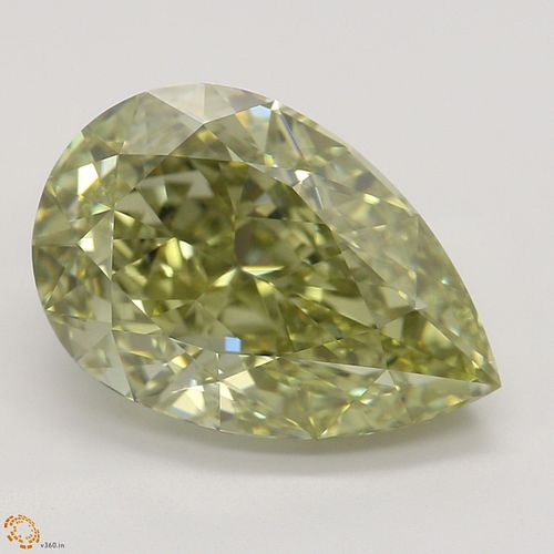 3.08 ct, Natural Fancy Grayish Greenish Yellow Even Color, VVS1, Pear cut Diamond (GIA Graded), Appraised Value: $101,300 