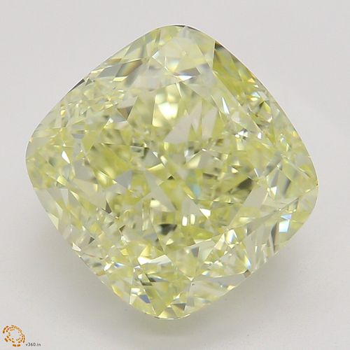 3.34 ct, Natural Fancy Yellow Even Color, VVS2, Cushion cut Diamond (GIA Graded), Appraised Value: $87,800 