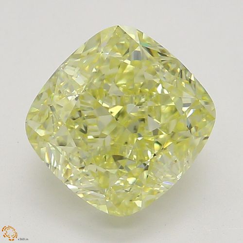 1.50 ct, Natural Fancy Yellow Even Color, VS2, Cushion cut Diamond (GIA Graded), Appraised Value: $23,300 